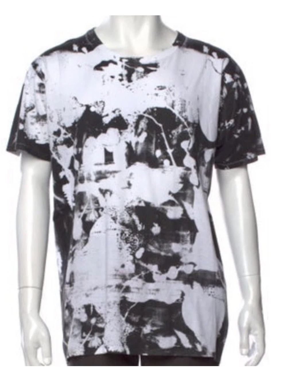 Saint Laurent Brian Roettinger Black & White Abstract Print Short Sleeve Tee XL